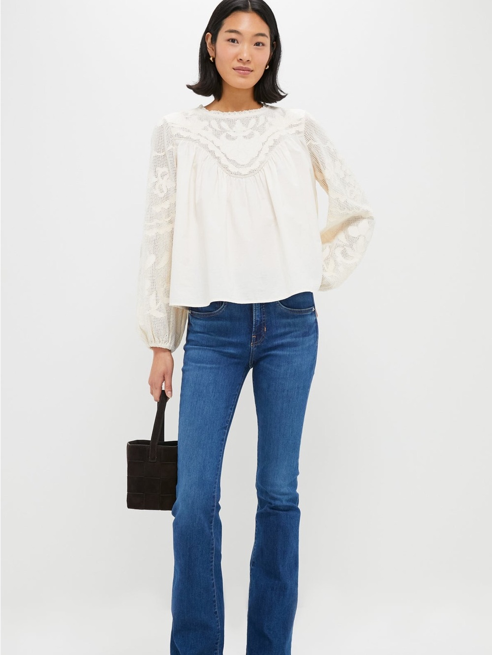 TUCKERNUCK Ivory Patchwork Embroidered Cressida Blouse - size small - Picture 2 of 12